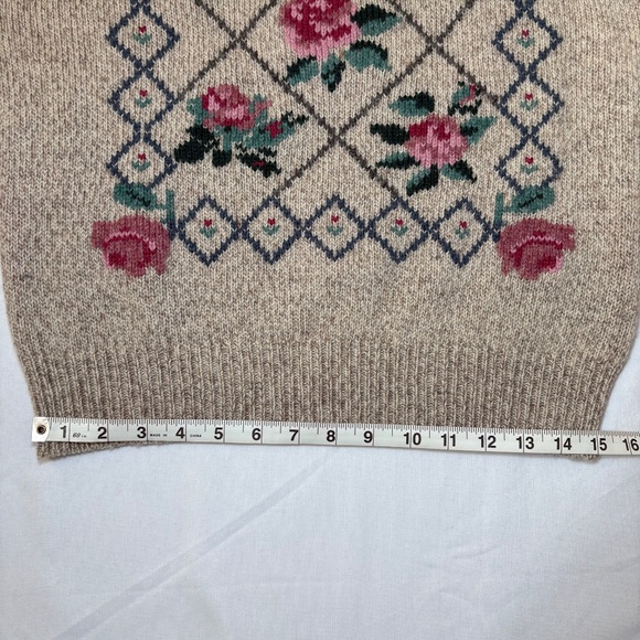 VTG Eddie Bauer Women’s Wool Blend Floral Sweater Size S Cottage-core 90s EUC - Picture 5 of 7